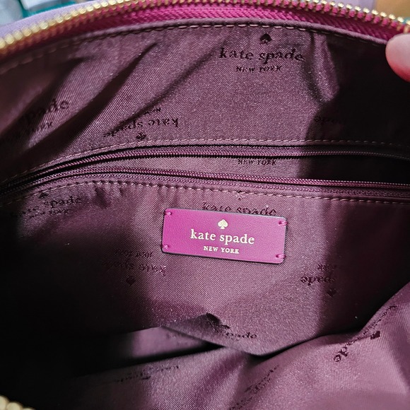 KATE SPADE NEW YORK Pebble Leather KAYLA Shoulder Bag - Dark Raspberry - Picture 8 of 11